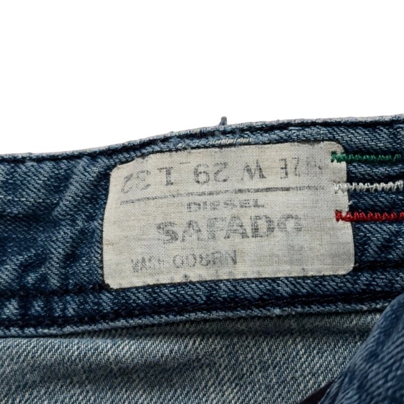 Diesel Jeans Mens Size 29x32 (30x26) Safado Slim Straight Button Fly Blue - Picture 4 of 6